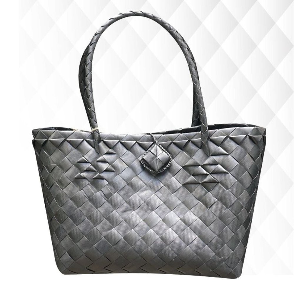 Misenka Handicrafts Philippine Bayong Midnight Black Carry All Bag